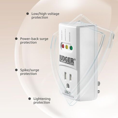 Ludger Power Surge Protector for AC (LUDX-AC), Reliable AC Protection, Connects to All Types of AC, 4-Minute Safety Cycle, 3 Modes LED Indicator, 2/3 Prong Outlets, Fire-Resistant, Air Conditioners in Saudi Arabia