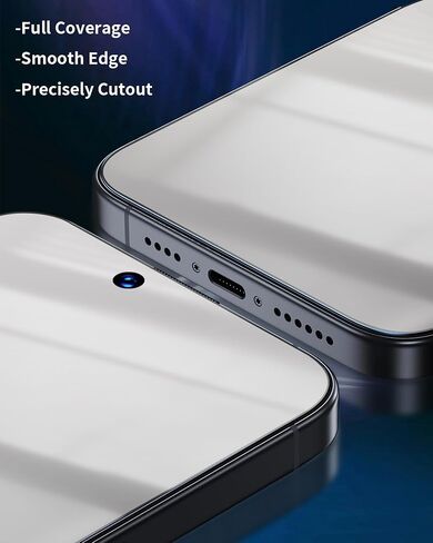واقي شاشة مرآة لهاتف iPhone 14 Pro Max لهاتف iPhone 15 Plus من الزجاج المقسى ذو تأثير عاكس مضاد للتجسس، إطار سهل التركيب، تغطية كاملة 9H مضادة للخدش 6.7 بوصة (فضي) in Saudi Arabia