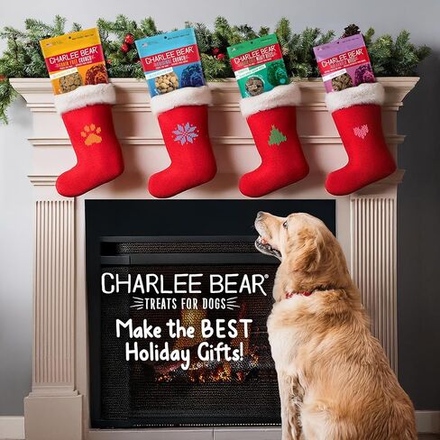Charlee Bear Crunchy Dog Treats, Bearnola Bites Blueberry Pie, Puppy Training Treats, Vegan Dog Treats, 8 oz Bags (2), Made USA in Kuwait