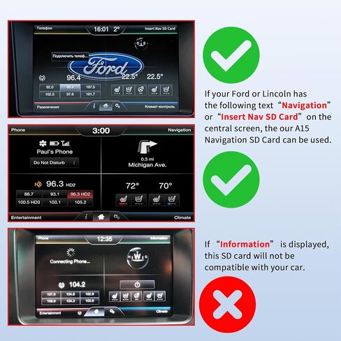 2024 Latest Version A15 Navigation SD Card Fits for Ford/Lincoln, Newest Updated Roads Map Card Sync USB/Canada, Ford Explorer Accessories A15 GM5T-19H449-AJ GPS SD Map Card Sync 2 Navigation System in Saudi Arabia