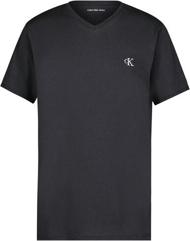 Calvin Klein Boys' Short Sleeve Solid V-Neck T-Shirt, Soft, Comfortable, Relaxed Fit in Saudi Arabia