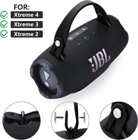 Removable Speaker Handle Strap Compatible with JBL Xtreme 2/ Xtreme 3/Xtreme 4/Zealot S67 Portable Bluetooth Speaker,Outdoor Travel JBL Speaker Silicone Handle (Handle Strap Black) in Saudi Arabia