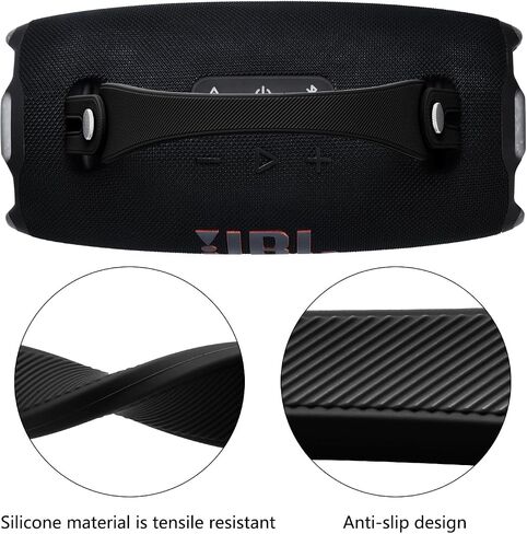 Removable Speaker Handle Strap Compatible with JBL Xtreme 2/ Xtreme 3/Xtreme 4/Zealot S67 Portable Bluetooth Speaker,Outdoor Travel JBL Speaker Silicone Handle (Handle Strap Black) in Saudi Arabia
