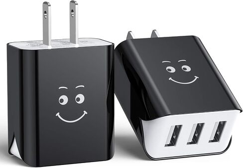 Upgraded USB Wall Charger, Charging Block 3.1A 3-Port 2-Pack UL Certified USB Plug Cube Compatible for iPhone 11/Xs/XS Max/XR/X/8/7/6/Plus,iPad Air/Mini,Galaxy10/9/8/7,Note9/8,Nexus in Saudi Arabia