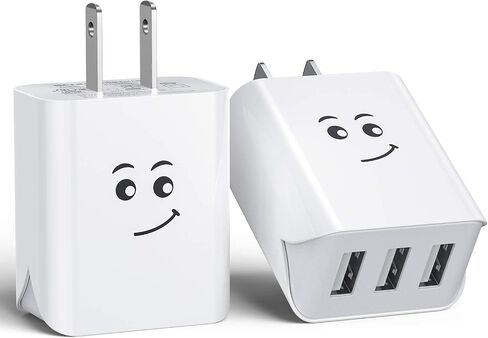 Upgraded USB Wall Charger, Charging Block 3.1A 3-Port 2-Pack UL Certified USB Plug Cube Compatible for iPhone 11/Xs/XS Max/XR/X/8/7/6/Plus,iPad Air/Mini,Galaxy10/9/8/7,Note9/8,Nexus in Saudi Arabia