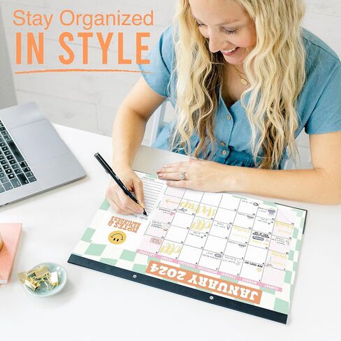 Hadley Designs Retro Large Desk Calendar 2025-2026 - 2025 Desk Calendar Large, Desk Calander, Small Desk Calendar 2025-2026, Large Calendar 2025-2026, Desktop Calendar, 2025 Desk Calender, Calendars in Saudi Arabia