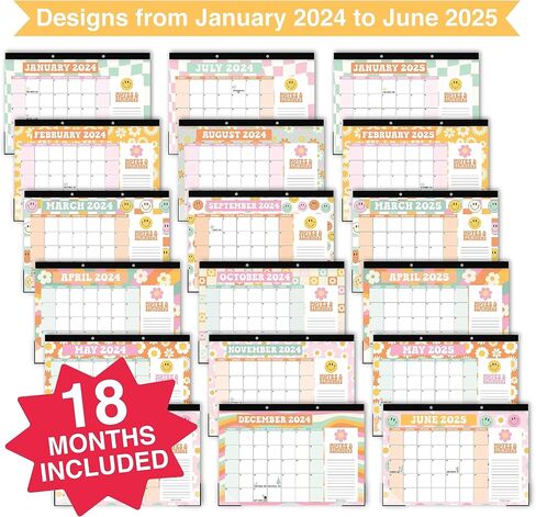 Hadley Designs Retro Large Desk Calendar 2025-2026 - 2025 Desk Calendar Large, Desk Calander, Small Desk Calendar 2025-2026, Large Calendar 2025-2026, Desktop Calendar, 2025 Desk Calender, Calendars in Saudi Arabia