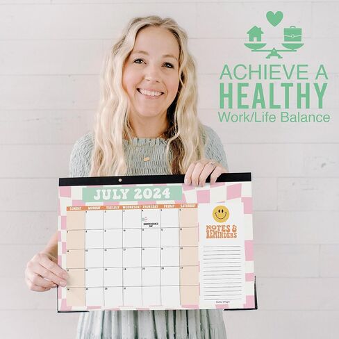 Hadley Designs Retro Large Desk Calendar 2025-2026 - 2025 Desk Calendar Large, Desk Calander, Small Desk Calendar 2025-2026, Large Calendar 2025-2026, Desktop Calendar, 2025 Desk Calender, Calendars in Saudi Arabia