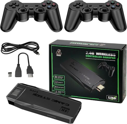 Newest 20000+ Games Retro Game Console Video Gaming: HDMI 4K Mini NES Classic Edition Game Stick Emulator with 2.4G Wireless Controllers, Plug and Play Video Games for TV in Saudi Arabia