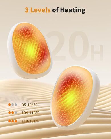 Hand Warmers Rechargeable 2 Pack, AI Temperature Control Electric Handwarmers, Stone Shape Portable Pocket Heater, Great Gift for Christmas Hunting, Golf, Camping in Kuwait
