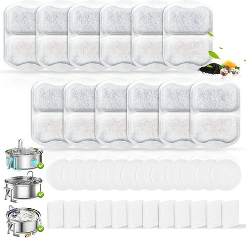 6 مجموعات استبدال فلتر مياه للكلاب متوافق مع نافورة مياه للكلاب سعة 7 لتر/230 أونصة/1.8 جرام، فلتر وعاء مياه للكلاب لنافورة الكلاب المصنوعة من الفولاذ المقاوم للصدأ in Kuwait