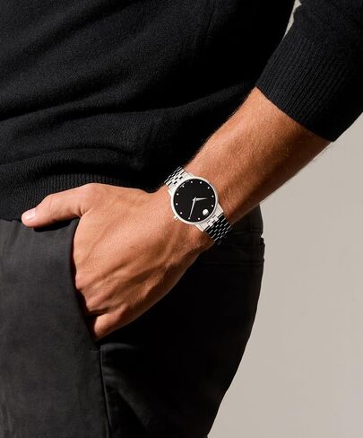 Movado Museum Classic Men's Watch - Swiss Quartz Movement, Stainless Steel Link Bracelet - 3 ATM Water Resistance - Classic, Luxury Fashion Timepiece for Him - 40mm in Saudi Arabia