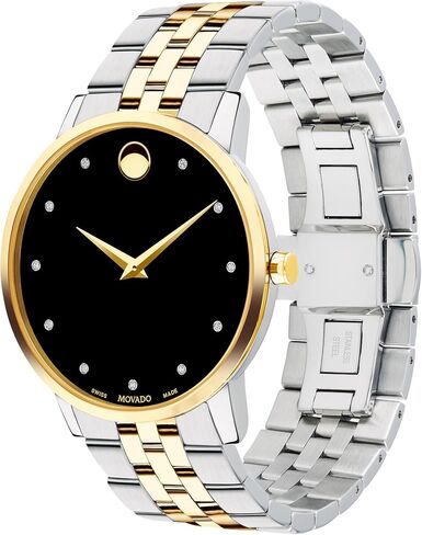 Movado Museum Classic Men's Watch - Swiss Quartz Movement, Stainless Steel Link Bracelet - 3 ATM Water Resistance - Classic, Luxury Fashion Timepiece for Him - 40mm in Saudi Arabia
