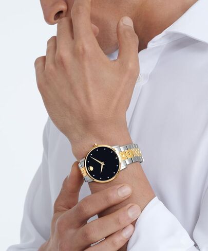 Movado Museum Classic Men's Watch - Swiss Quartz Movement, Stainless Steel Link Bracelet - 3 ATM Water Resistance - Classic, Luxury Fashion Timepiece for Him - 40mm in Saudi Arabia