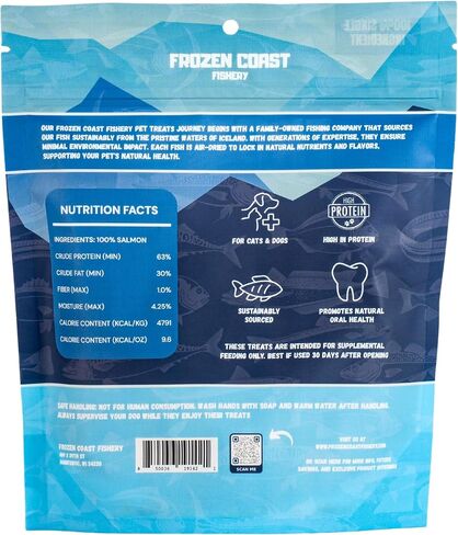 Frozen Coast Freeze-Dried Wild-Caught Salmon Cat & Dog Treats-High-Protein, Omega-3, Grain-Free, Supports Healthy Skin & Coat (2.5 oz-Bag) in Saudi Arabia