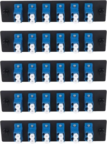 12 Fibers LC to LC Duplex Single Mode Fiber Patch Panel with 6 pcs LC/LC UPC Duplex Singlemode Fiber Optic Coupler Adapters Connector, 4pcs in Saudi Arabia