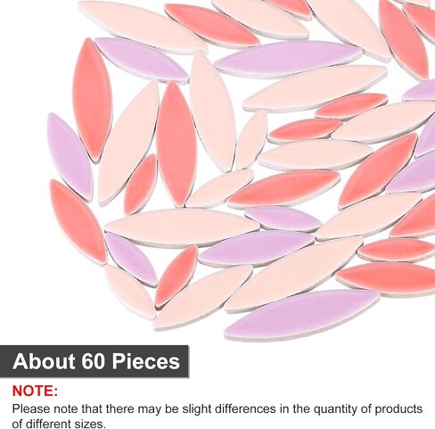 uxcell Ceramic Mosaic Tile, About 200g Teardrop Leaf Tile Mosaic Block for Handicrafts Artwork, True Red in Saudi Arabia