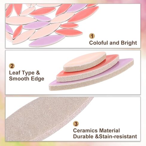 uxcell Ceramic Mosaic Tile, About 200g Teardrop Leaf Tile Mosaic Block for Handicrafts Artwork, True Red in Saudi Arabia