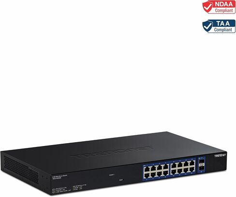 TRENDnet 18-Port Multi-Gig Web Smart Switch, TEG-3182WS, 16 x 2.5Gb Ports, 2 x 10Gb SFP+ Ports, NDAA TAA Compliant, Lifetime Protection, Remote Cloud Management, Black in Saudi Arabia