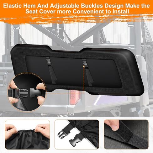 UTV Seat Cover for Polaris Ranger 1000 2020-2025/Polaris Ranger XP 1000 2017-2021, Split Bench Seat Covers Heavy Duty 1680D Waterproof UTV Seat Cover Set(3 PCS) in Kuwait