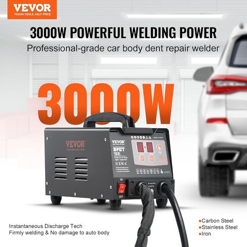 VEVOR Dual Welding Gun Spot Welder, 3KW Stud Welder Dent Repair Kit with Auto/Manual Welding & 7 Modes, 110V Auto Body Spot Welding Dent Repair Machine for Car, Truck Dent Repair in Saudi Arabia
