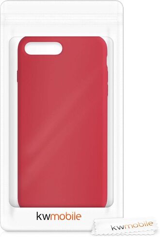 kwmobile Case Compatible with Apple iPhone 7 Plus/iPhone 8 Plus Case - TPU Silicone Phone Cover with Soft Finish - Classic Red in Saudi Arabia