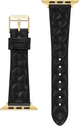 Anne Klein Quilt Patterned Leather Band for Apple Watch Secure, Adjustable, Apple Watch Band Replacement, Fits Most Wrists in Saudi Arabia