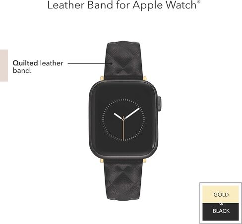 Anne Klein Quilt Patterned Leather Band for Apple Watch Secure, Adjustable, Apple Watch Band Replacement, Fits Most Wrists in Saudi Arabia