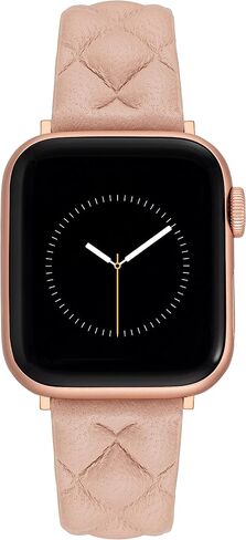 Anne Klein Quilt Patterned Leather Band for Apple Watch Secure, Adjustable, Apple Watch Band Replacement, Fits Most Wrists in Saudi Arabia