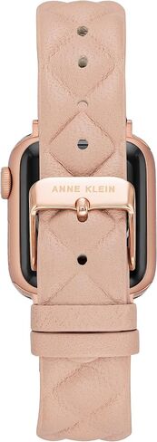 Anne Klein Quilt Patterned Leather Band for Apple Watch Secure, Adjustable, Apple Watch Band Replacement, Fits Most Wrists in Saudi Arabia
