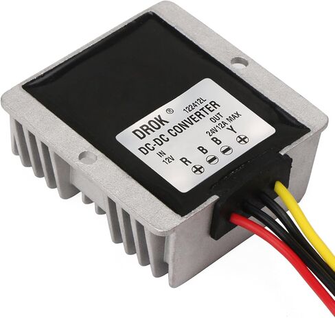 DROK® DC-DC محول طاقة مقاوم للماء للسيارة 12 فولت إلى 24 فولت 12 أمبير منظم جهد 288 واط فولت وحدة محول تصعيد للبطارية تلفزيون LCD للطاقة الشمسية in Kuwait