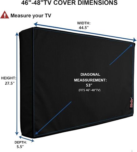 iBirdie Outdoor TV Cover 40 to 43 inch Waterproof and Weatherproof, Black | with Zipper, 39.5"W x 25"H Cover Size, 600D Thick Fabric Protector, for Outside Flat Screen TV in Kuwait