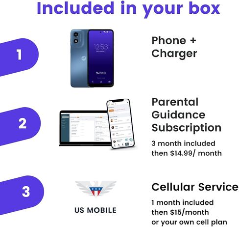 Pinwheel Slim 6 Kids Smartphone (Age 8-18) | Managed by Parents | 1,200+ Popular Apps with Child Safety Ratings | No Social Media | Unlocked for Most Cell Carriers | No Activation Fees (3 Month Plan) in Saudi Arabia