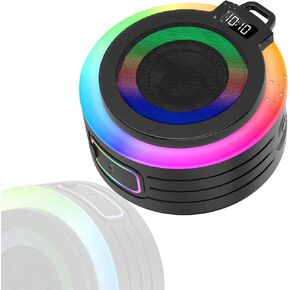 Bluetooth Shower Speaker, Built-in Mic, Portable Bluetooth Speaker Stereo Sound with Suction Cup/Lanyard, IPX7 Waterproof
