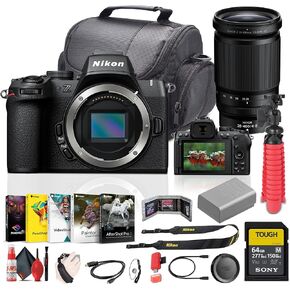Nikon Z50II Mirrorless Camera Body Bundle with NIKKOR Z 28-400mm f/4-8 VR Lens + 6Ave Cleaning kit+ Camera Bag + 64GB Memory Card + More Vlogging Accessories Kit (Renewed)