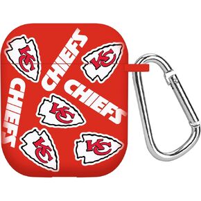 GAME TIME Kansas City Chiefs HD Case Cover Compatible with Apple AirPods Gen 1&2 (Stripes)