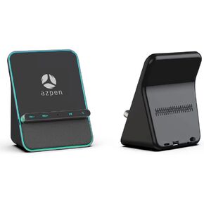 Wireless Charging Audio Dock by Azpen with Dual 8 watts Bluetooth Speakers, Upgraded Microphone for Handsfree Call, Wireless Charger for iPhone 15 14 13 12 11 and Samsung S23 S22 S21 S20
