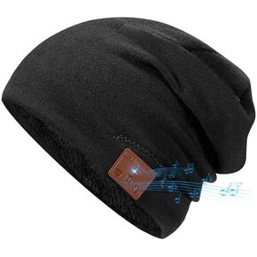 2024 Bluetooth Beanie, Wireless Beanie Headphones, Stylish Sleek Shape Bluetooth Hat, HD Stereo Sound, Built-in Mic, Tech Gifts for Men Women Friends Family Teens Boys Girls (Grey)