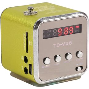Digital Portable Mini Speaker Music MP3/4 Player/TF USB Disk Speaker FM Radio for Outdoors & Indoors: Home, Dorm Room, Kitchen, Bathroom, Car, Parties, Travel, Sports, ect(Green)