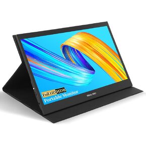 13.3" Portable USB Type-C Monitor, 1080P FHD, IPS, 100% DCI-P3, External Screen with Premium Smart Cover Dual Speakers for Xbox,PS4,Switch,Laptop,PC,Phone,Surface…