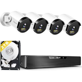 5MP Security Cameras Outdoor/Indoor, 2K WiFi Cameras for Home Security with AI Motion Detection, 32G SD/Cloud Storage, Color Night Vision, 2-Way
