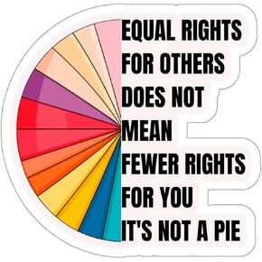 Equal Rights for Others Does Not Mean Fewer Rights for You Its Not Pie Sticker Decal Vinyl Small Waterproof Bottle Mug Passport Book Scrapbook Laptop Skateboard Computer Size 4" Gift Car ID44990