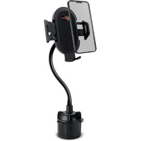 HyperGear Cup Holder Phone Mount for Car - Adjustable Side Grips, Hands-Free Universal Cell Phone Holder, Fits iPhone 16/15/14, Galaxy S24/S23 & More, Expandable Base, 360° Rotatable Cradle - Black