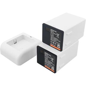 2 Pcs A-7a Extended Rechargeable Battery 14000mAh + Dual LCD Charger for Arlo Pro 3 & Pro 4 XL Cameras - Compatible with Alro Ultra 2 XL & Ultra XL - P/N: VMA5410, FB1001, VMC4040P, CMC5040