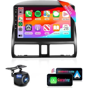 8Core 4G 64G Car Radio for Honda CRV 2002-2006 Stereo with 9inch 1280 * 720P Touchscreen/5.0 Bluetooth/WiFi/Wireless Carplay/Android Auto/Mirror Link/RDS FM/DSP 46EQ/59UIs/AHD Backup Camera MIC