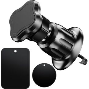 Car Phone Holder, 360 Degrees Rotation Automotive Smartphone Holder Mount for Air Vent, Hands Free Vehicle Interior Cell Phone Stand Accessories, Universal for RV, SUV, Truck (Black)