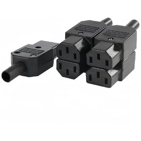 C13 Female IEC320 Connector Assembly Adapter Rewirable Plug AC250V 10A 3 Terminals Power Socket,5 pcs