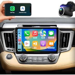 5G WiFi Car Stereo for Toyota RAV4 2013 2014 2015 2016 2017 2018,10.2 Inch IPS HD Touch Screen Car Radio Wireless CarPlay Android Auto, GPS FM/SWC Bluetooth 1080P Backup Camera (2G+32G)