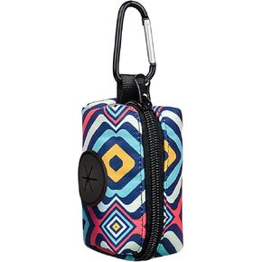 Dog Poop Bag Holder with Leash Attachment - Stylish Fashion Print Carrier and Dispenser for Potty Bags,Magritte,Medium