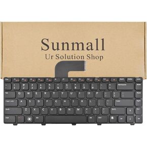 Keyboard Replacement with Black Frame Compatible with Dell Vostro 1540 1550 2520 3330 3350 3450 3460 3550 3555 3560 1440 1445 1450 1550.XPS L502X No Backlit